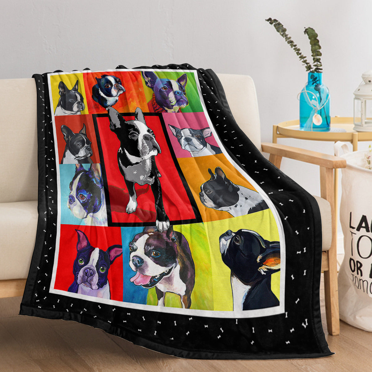 3D Cute French Bulldog Blanket Animal Dog Print Flannel Throw Blanket for Puppy Dog Crib Bed Couch Sofa Super Soft Lightweight Throw Frenchie Gifts for Women Bulldog Lover 50*60