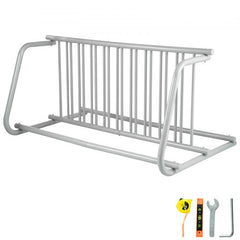 10 Holders Floor Bike Rack, 59" Length All-Steel Grid Bike Rack, 10-Bike Capacity Dual-Side Storage Stand for Garages Streets Yards Bike Events