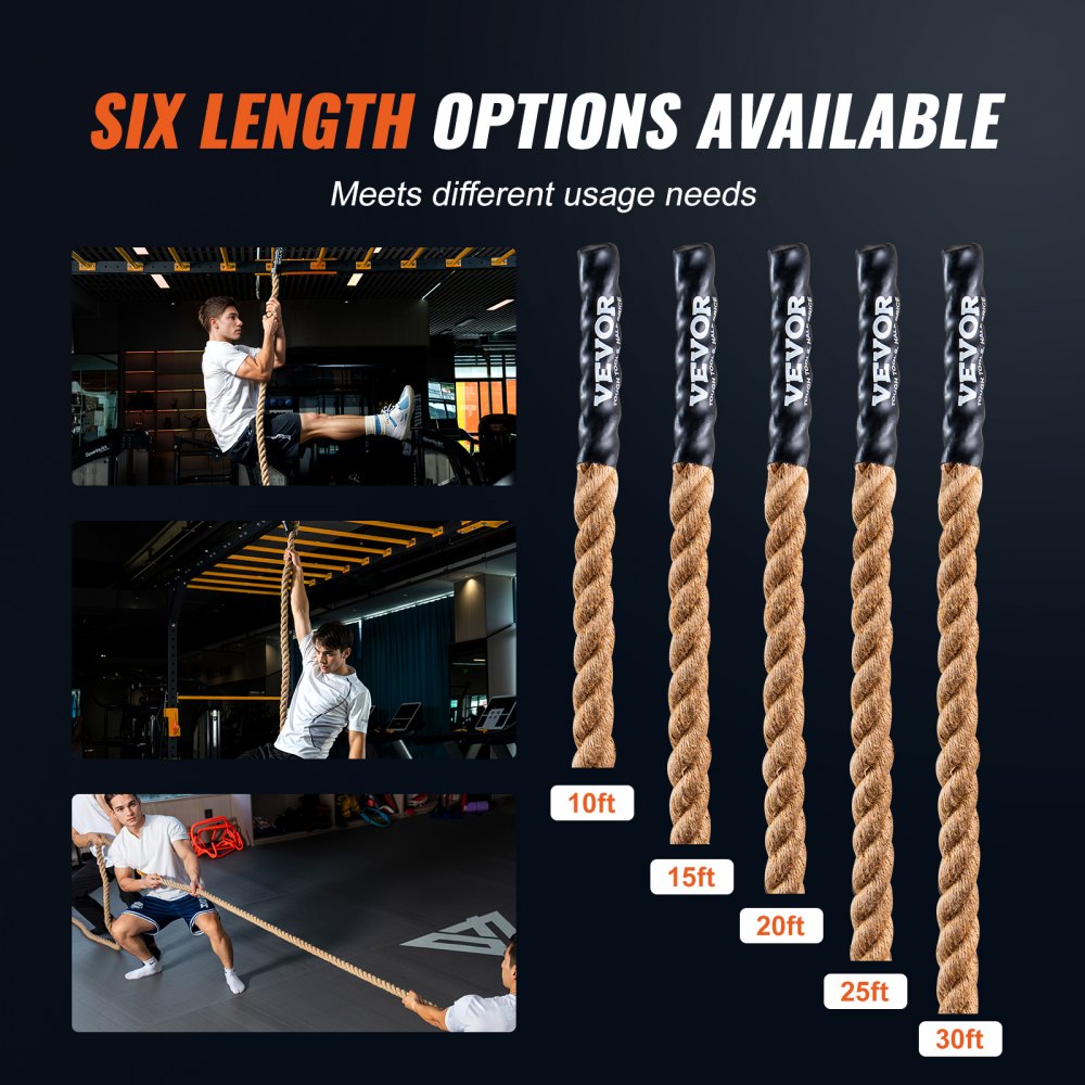 1.5"x20FT Gym Climbing Rope Fitness Strength Training Rope Home Exercise
