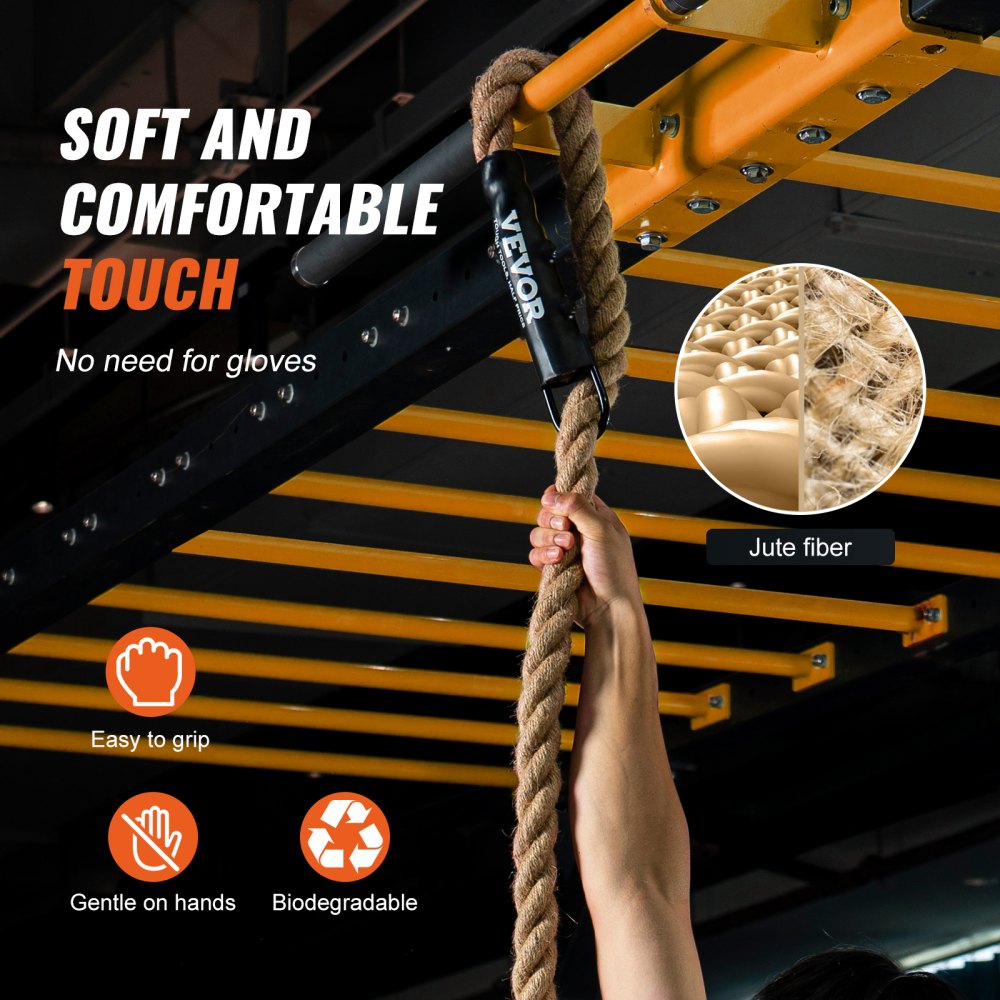 1.5"x25FT Gym Climbing Rope Fitness Strength Training Rope Home Exercise